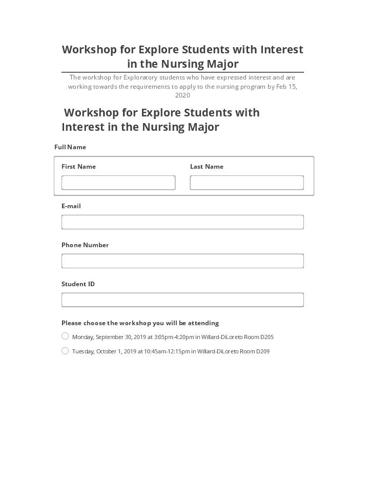 Automate Workshop for Explore Students with Interest in the Nursing Major in Salesforce