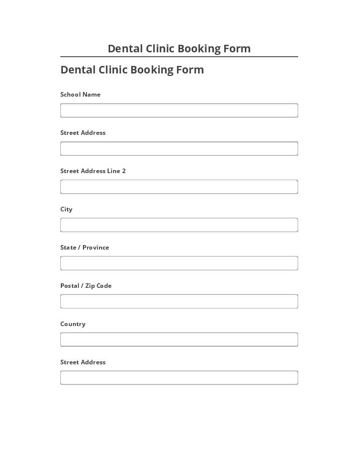 Arrange Dental Clinic Booking Form in Netsuite