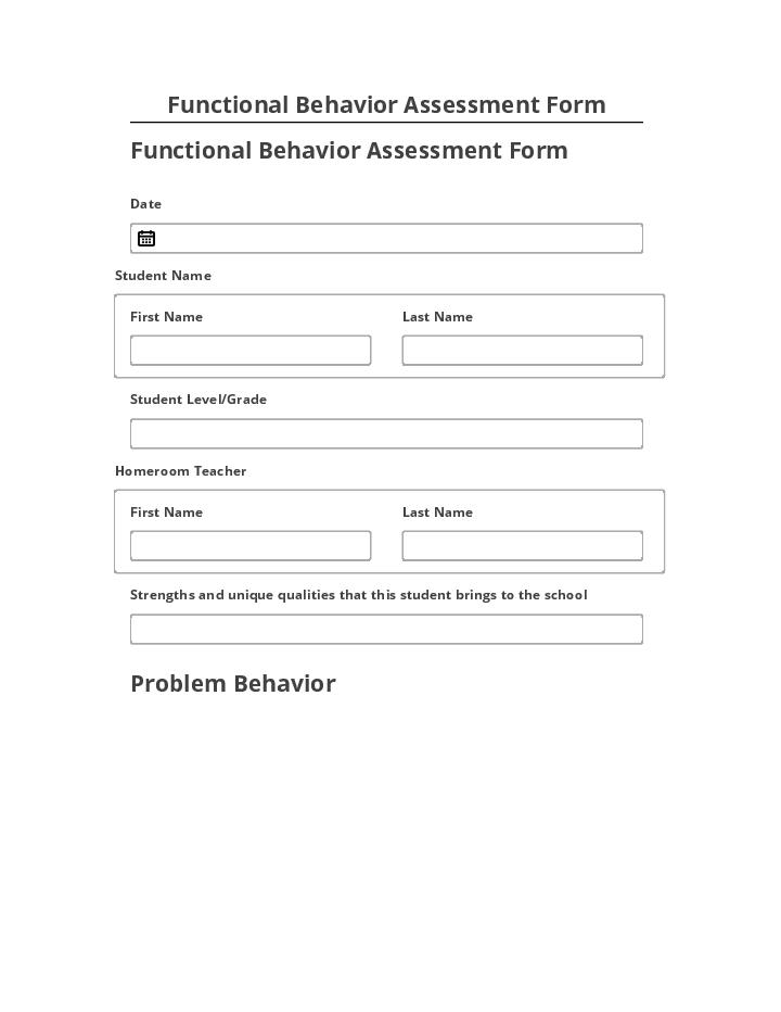 Archive Functional Behavior Assessment Form to Salesforce