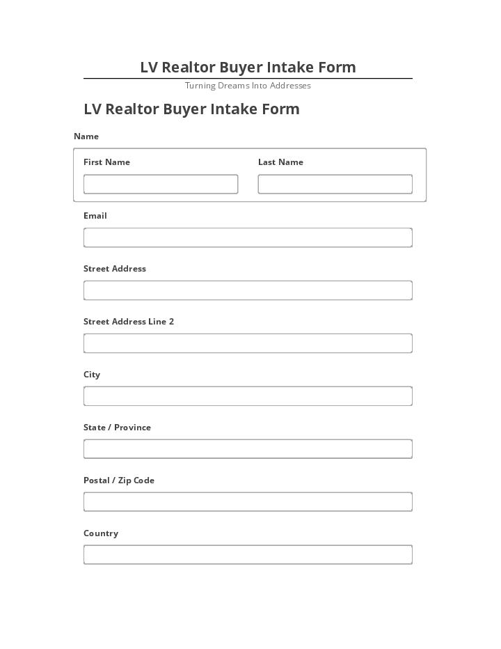 Arrange LV Realtor Buyer Intake Form
