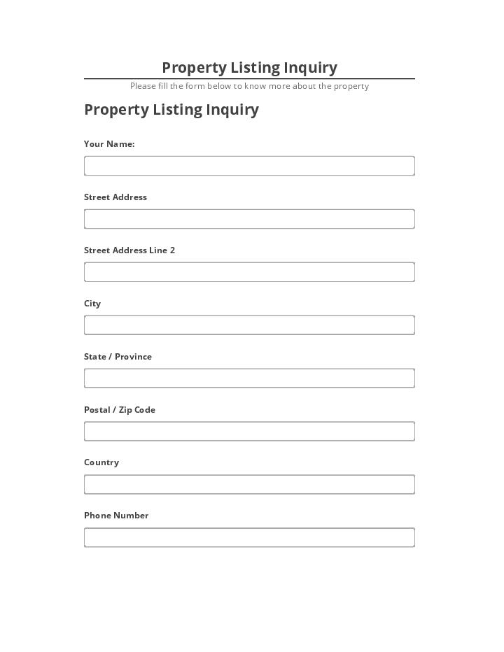 Update Property Listing Inquiry