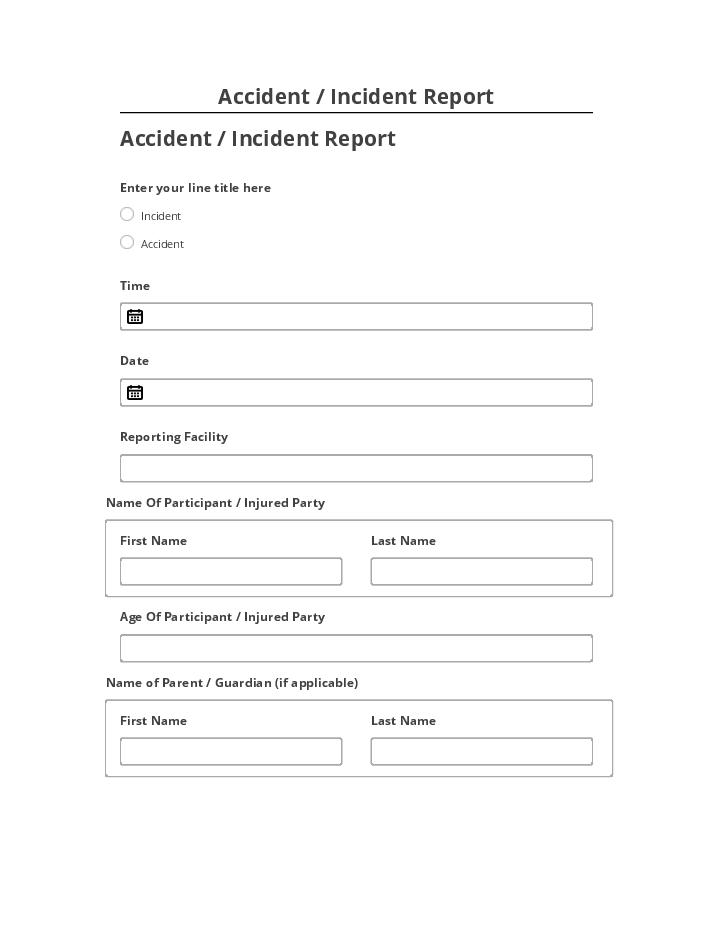 Update Accident / Incident Report from Microsoft Dynamics