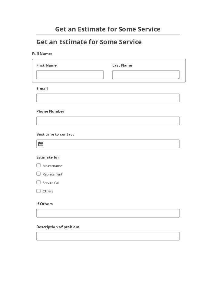 Update Get an Estimate for Some Service from Salesforce