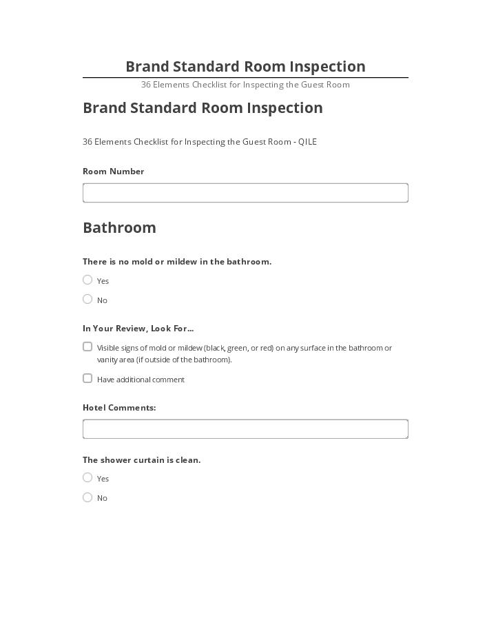 Extract Brand Standard Room Inspection from Salesforce