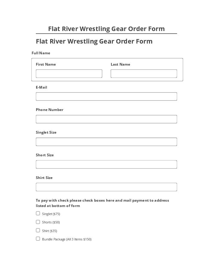 Export Flat River Wrestling Gear Order Form to Netsuite