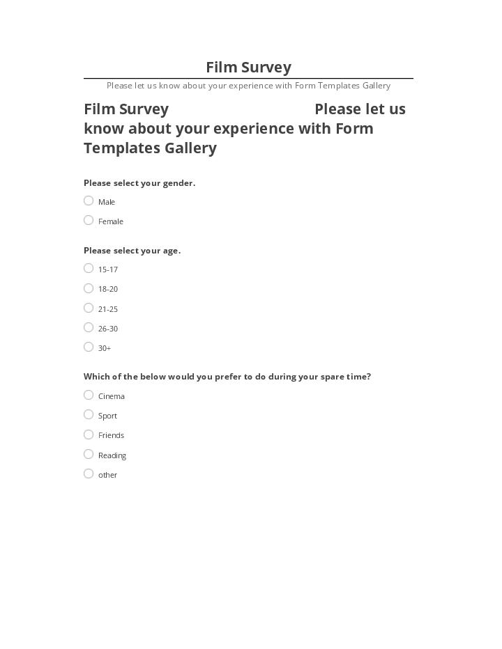 Arrange Film Survey in Salesforce