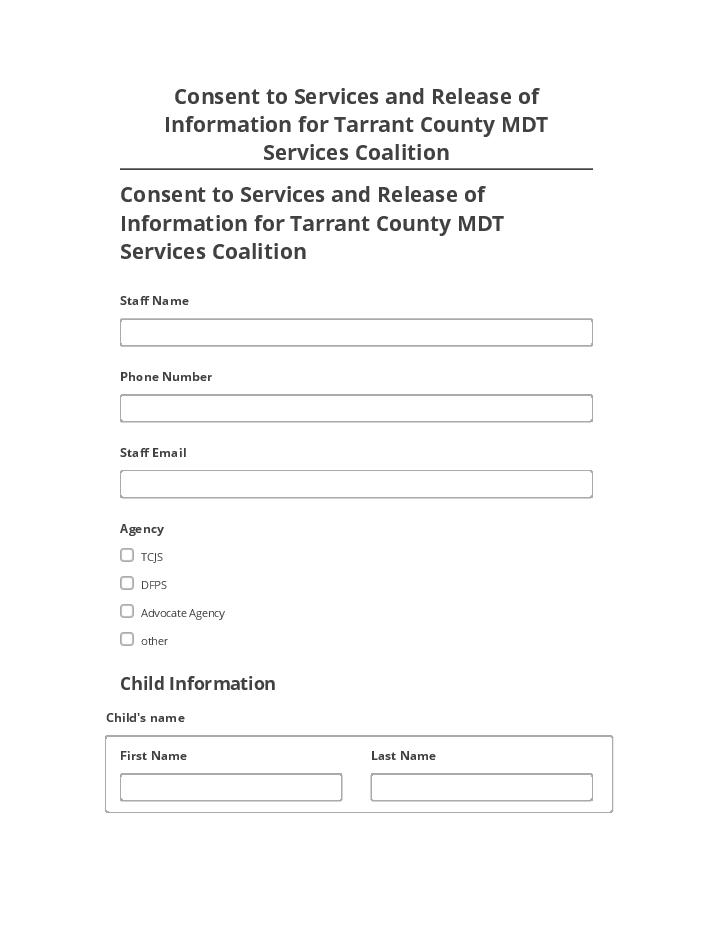 Incorporate Consent to Services and Release of Information for Tarrant County MDT Services Coalition in Salesforce