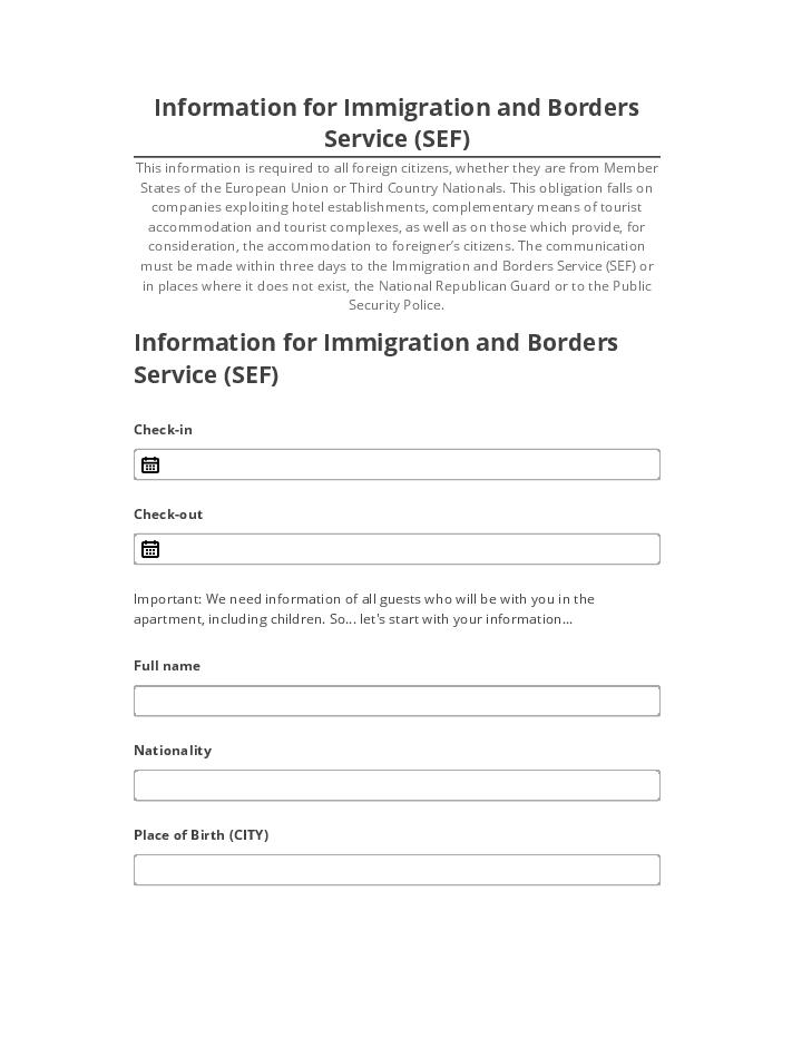 Extract Information for Immigration and Borders Service (SEF) from Netsuite