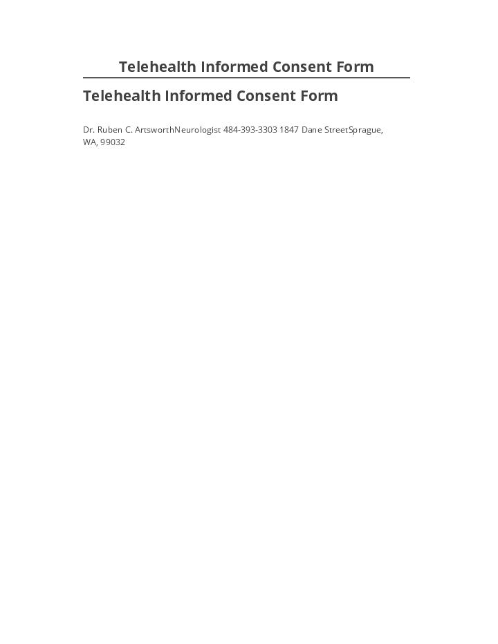 Update Telehealth Informed Consent Form from Microsoft Dynamics