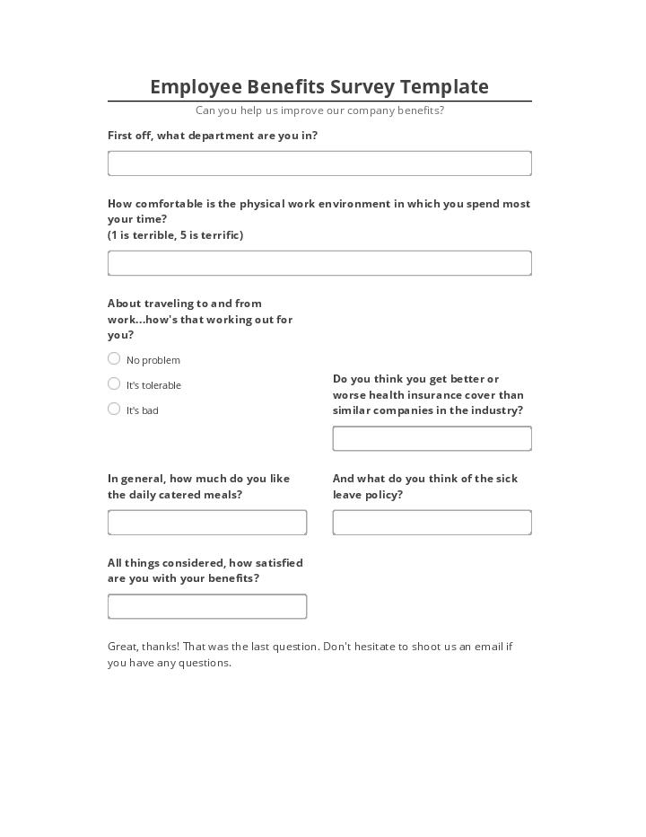 Synchronize Employee Benefits Survey Template with Netsuite