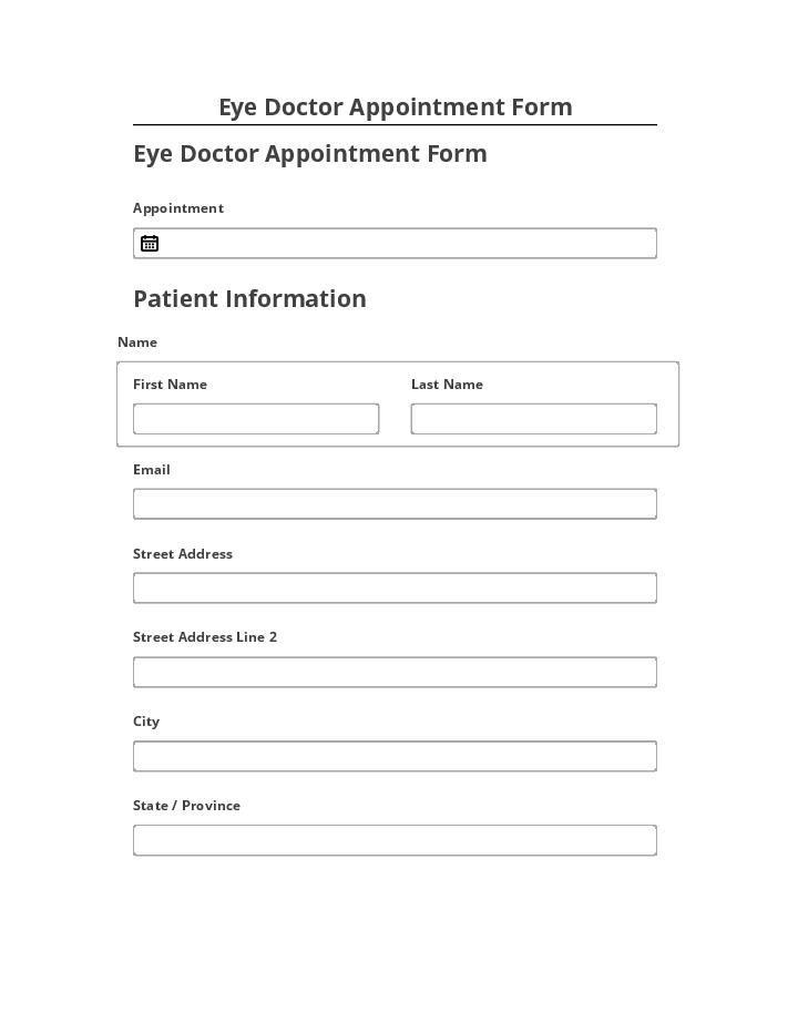 Arrange Eye Doctor Appointment Form in Microsoft Dynamics