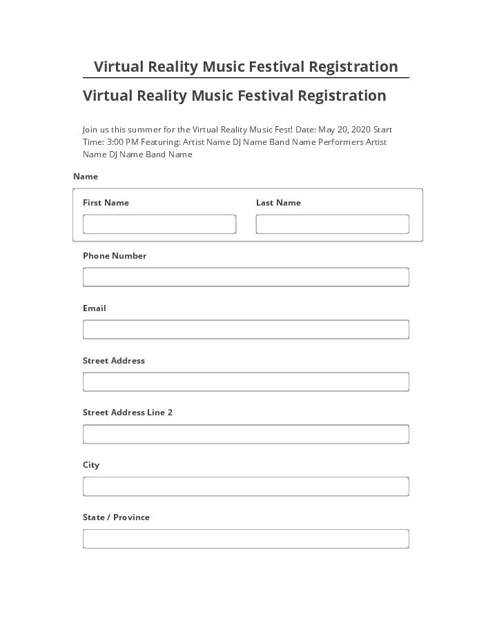 Pre-fill Virtual Reality Music Festival Registration from Microsoft Dynamics