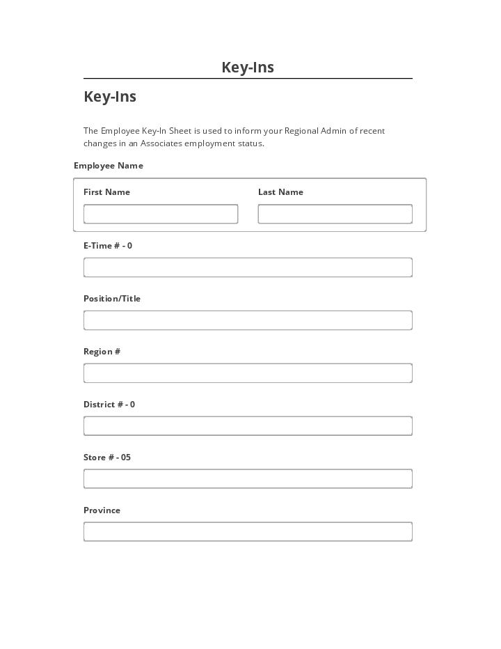 Synchronize Key-Ins with Netsuite