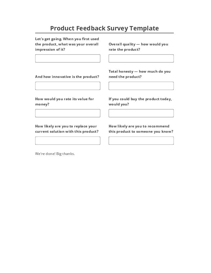 Integrate Product Feedback Survey Template