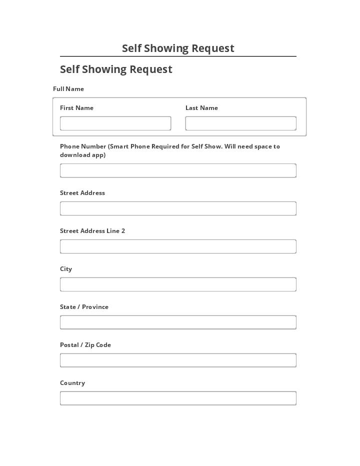 Arrange Self Showing Request in Salesforce