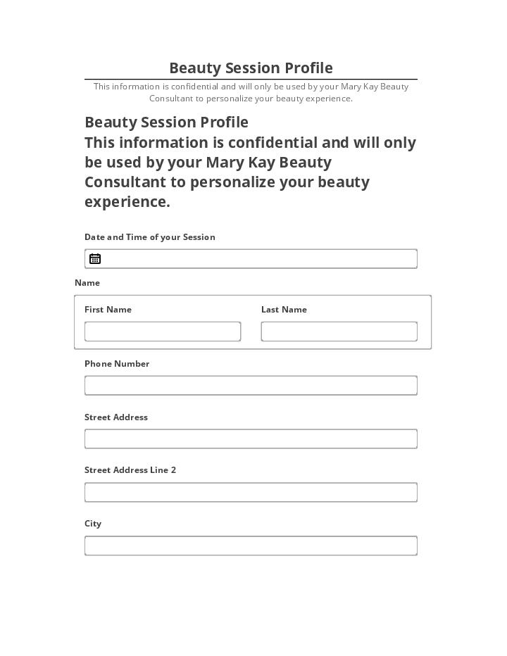 Pre-fill Beauty Session Profile