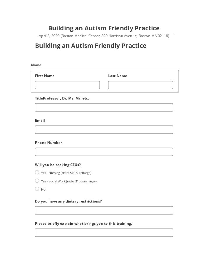Export Building an Autism Friendly Practice to Salesforce