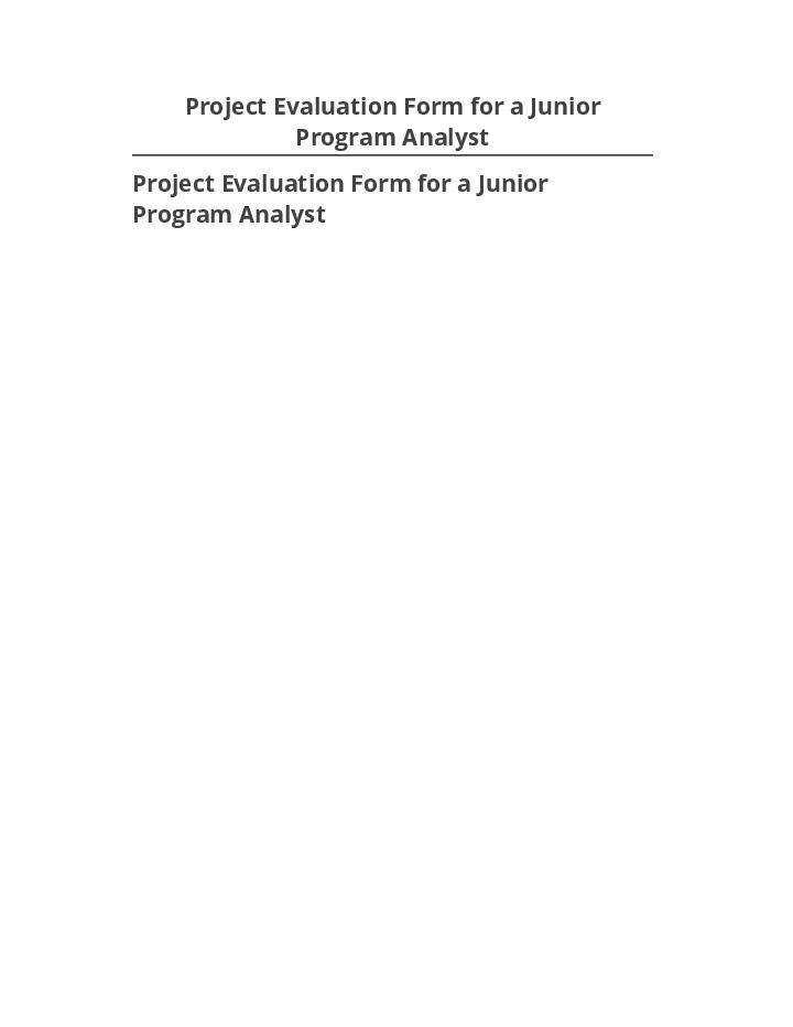 Automate Project Evaluation Form for a Junior Program Analyst in Microsoft Dynamics