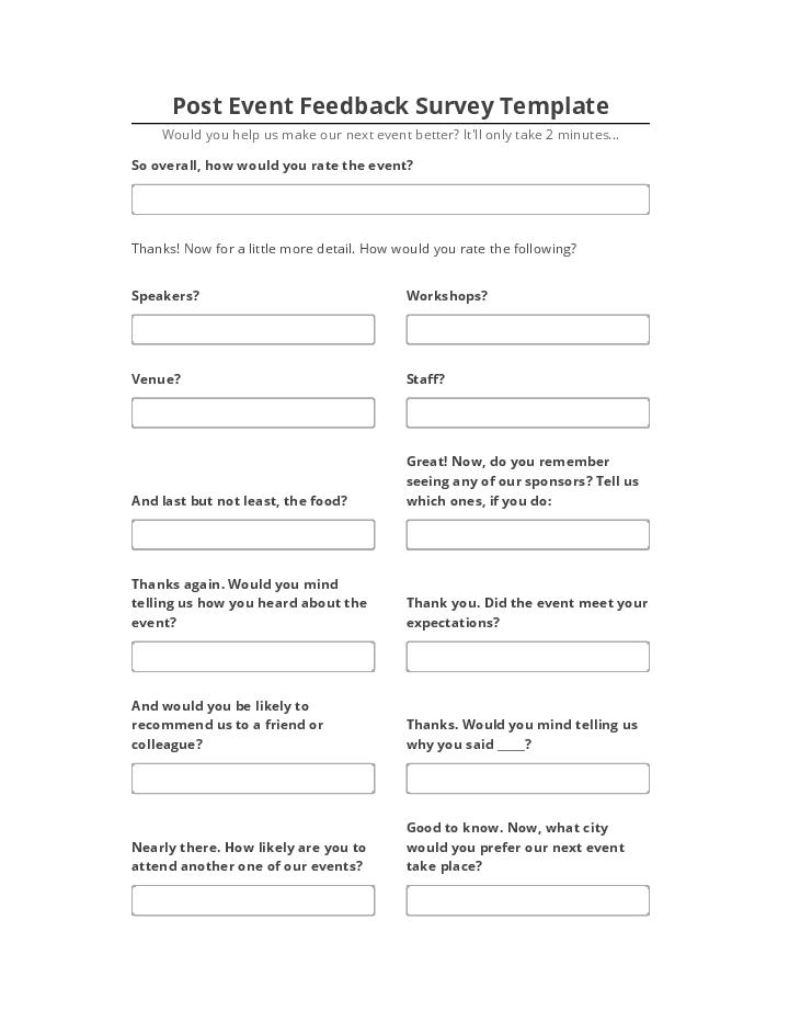 Pre-fill Post Event Feedback Survey Template from Microsoft Dynamics