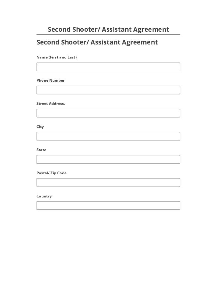 Arrange Second Shooter/ Assistant Agreement in Salesforce