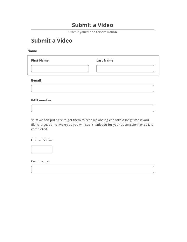 Arrange Submit a Video in Salesforce