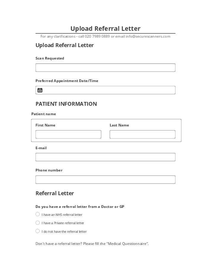 Extract Upload Referral Letter from Netsuite