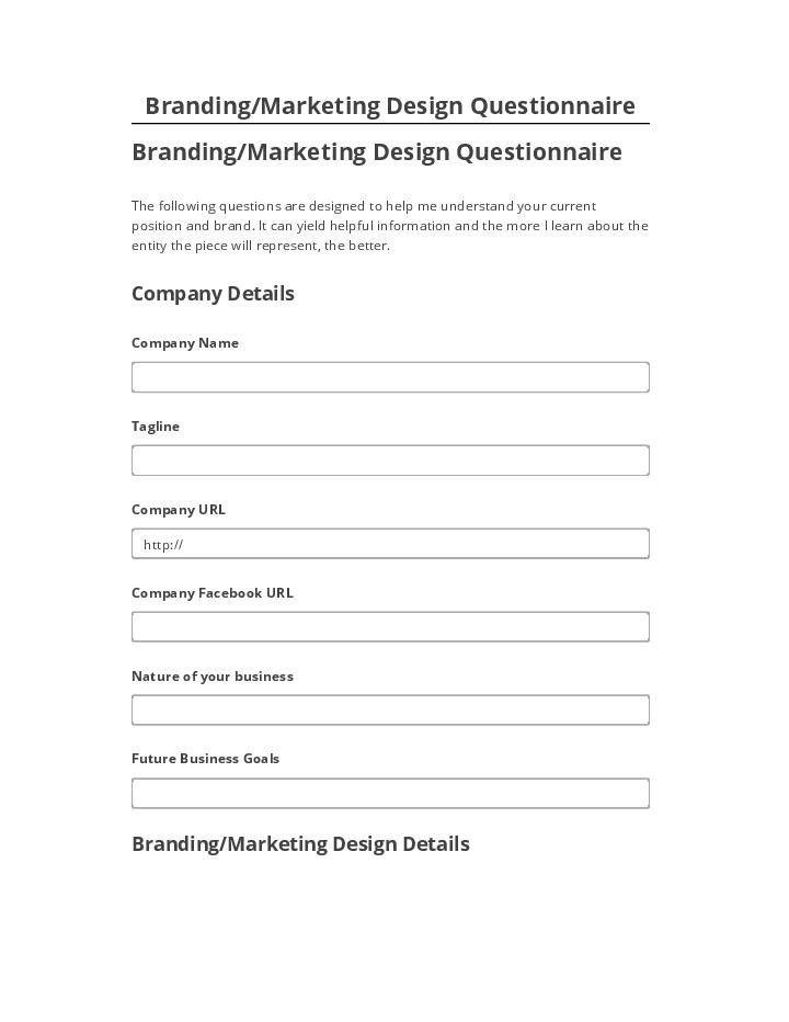 Integrate Branding/Marketing Design Questionnaire with Netsuite