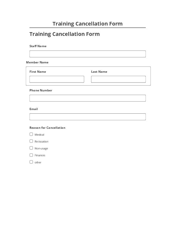 Integrate Training Cancellation Form
