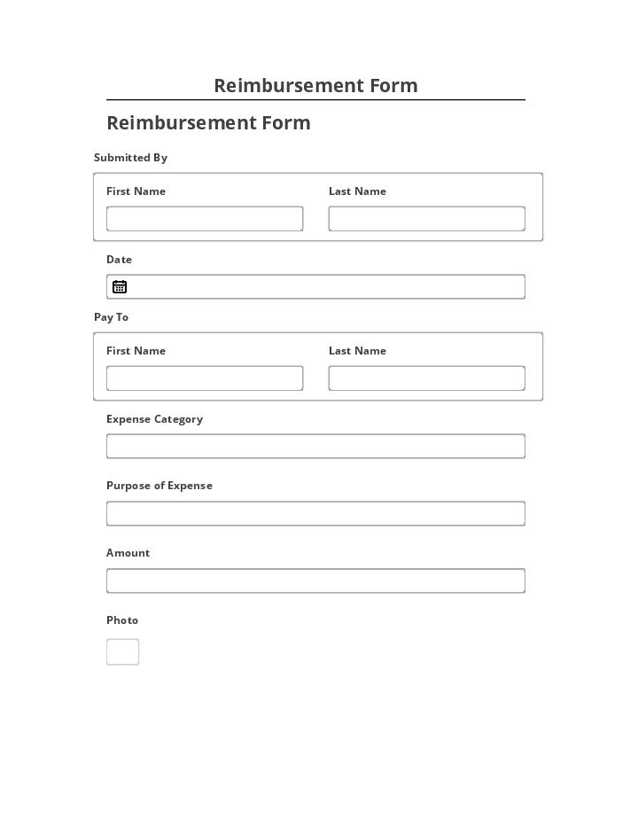 Arrange Reimbursement Form in Netsuite