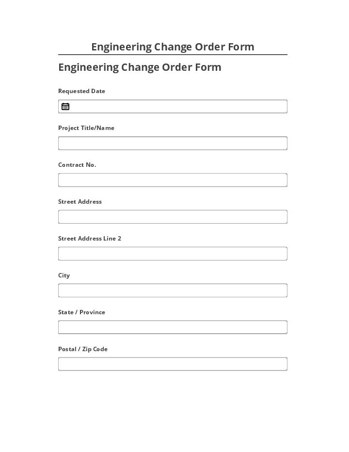 Export Engineering Change Order Form to Netsuite