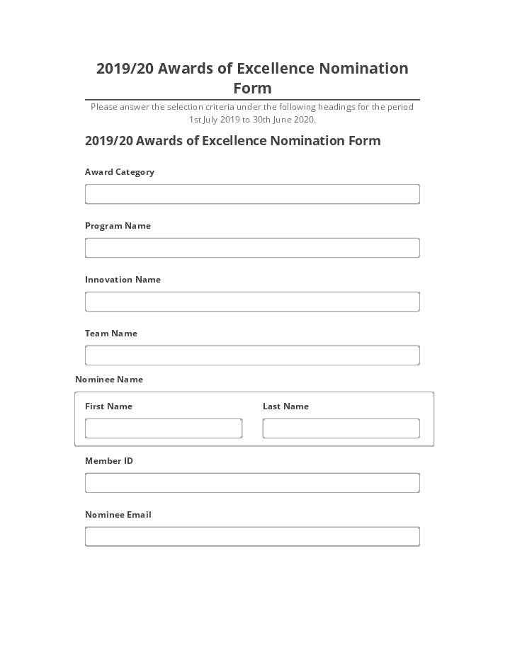 Automate 2019/20 Awards of Excellence Nomination Form