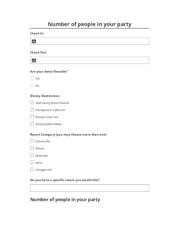 Integrate Number of people in your party with Salesforce