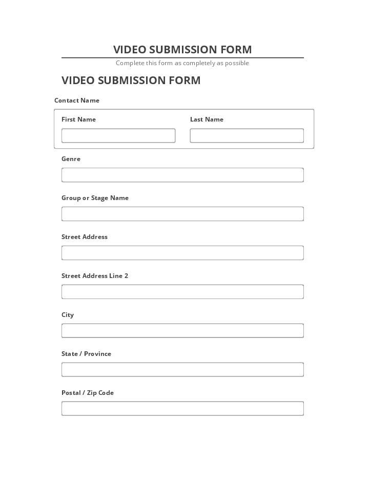 Extract VIDEO SUBMISSION FORM from Microsoft Dynamics