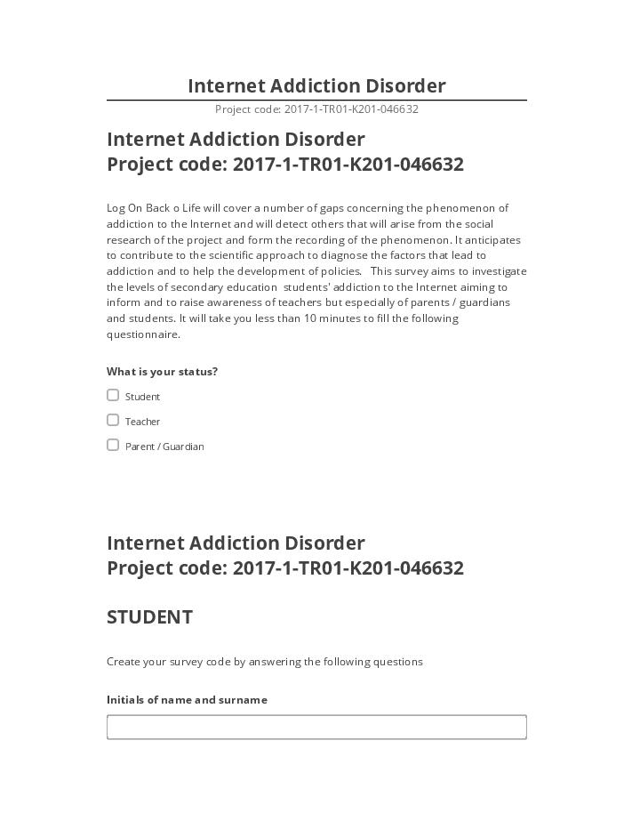 Arrange Internet Addiction Disorder
