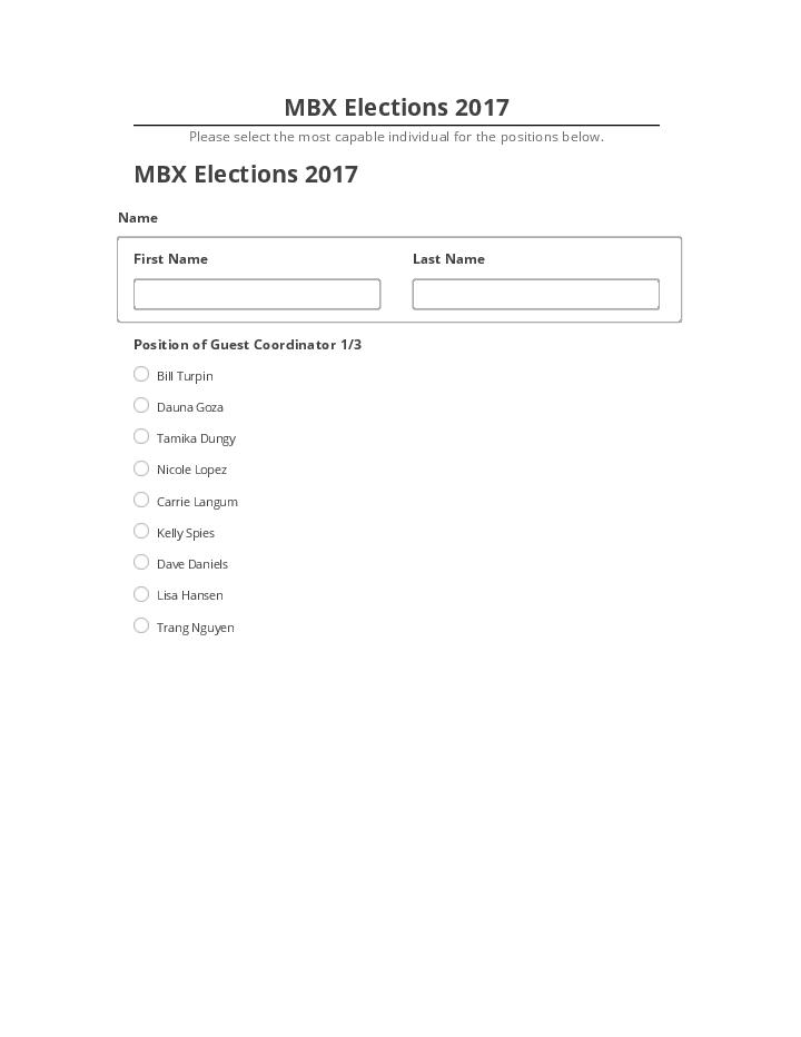 Export MBX Elections 2017 to Netsuite