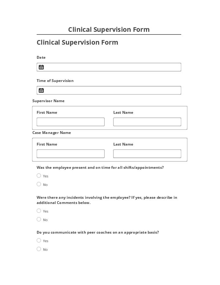 Arrange Clinical Supervision Form in Salesforce