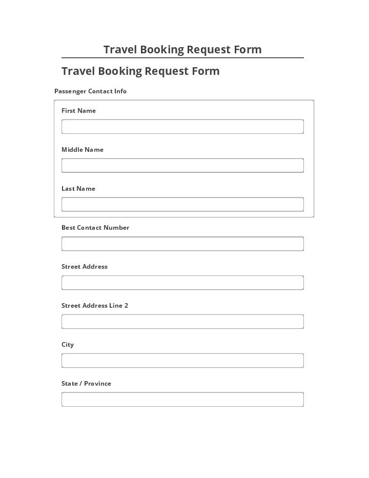 Arrange Travel Booking Request Form in Salesforce