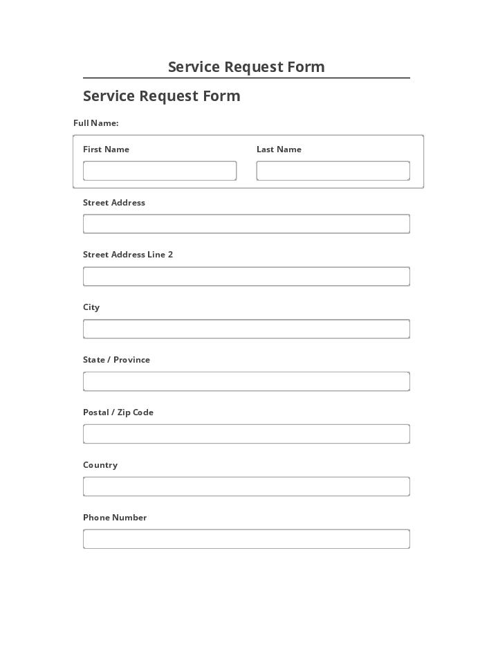 Pre-fill Service Request Form