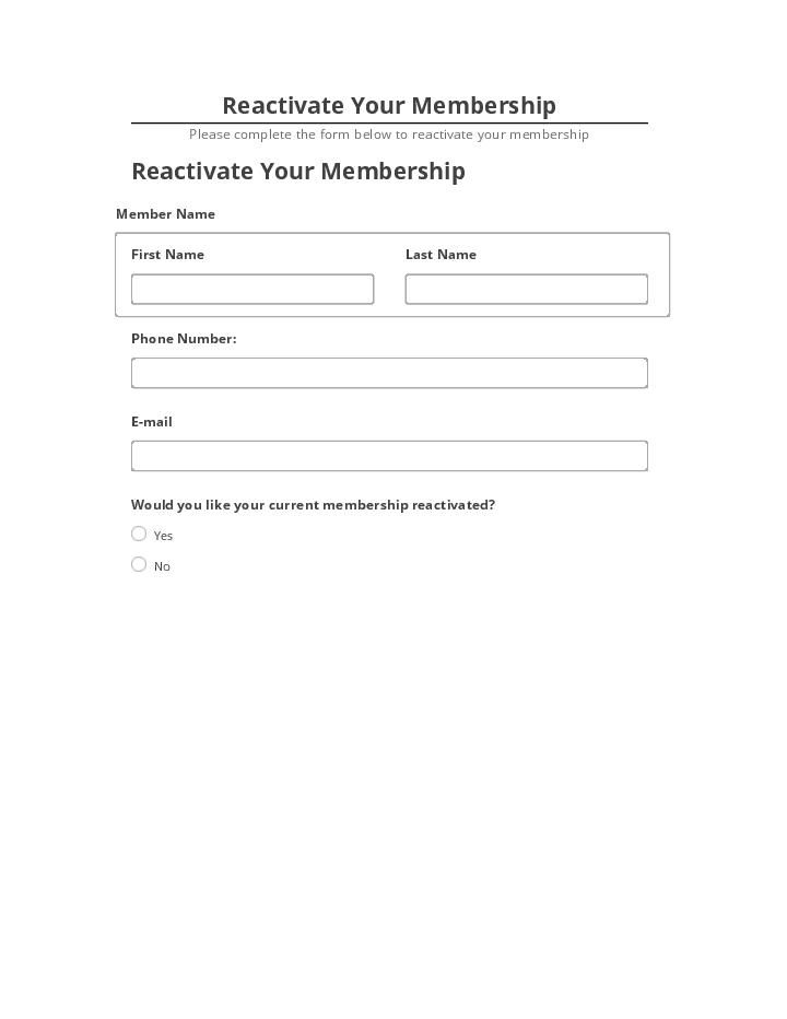Update Reactivate Your Membership from Salesforce
