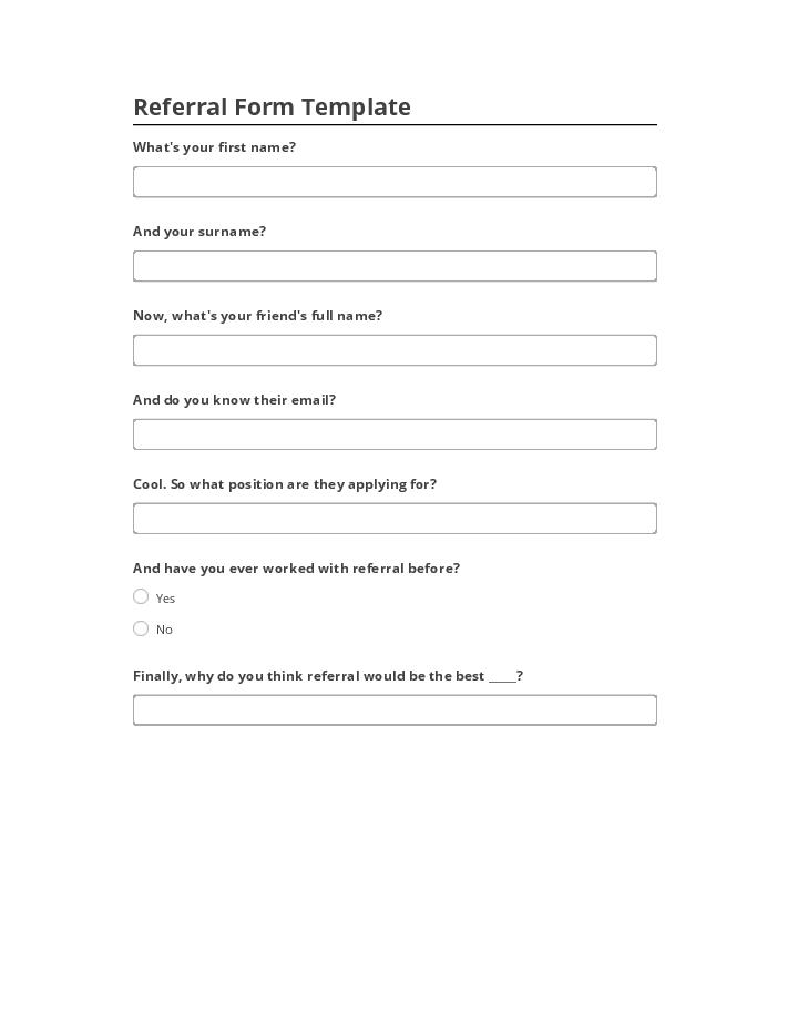Synchronize Referral Form Template