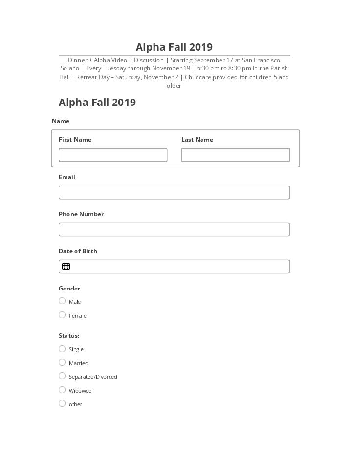Archive Alpha Fall 2019 to Salesforce