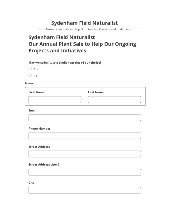 Synchronize Sydenham Field Naturalist with Salesforce