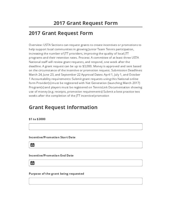 Pre-fill 2017 Grant Request Form from Netsuite