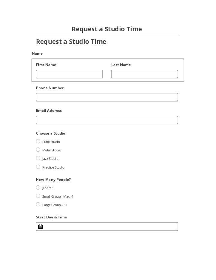 Export Request a Studio Time to Netsuite