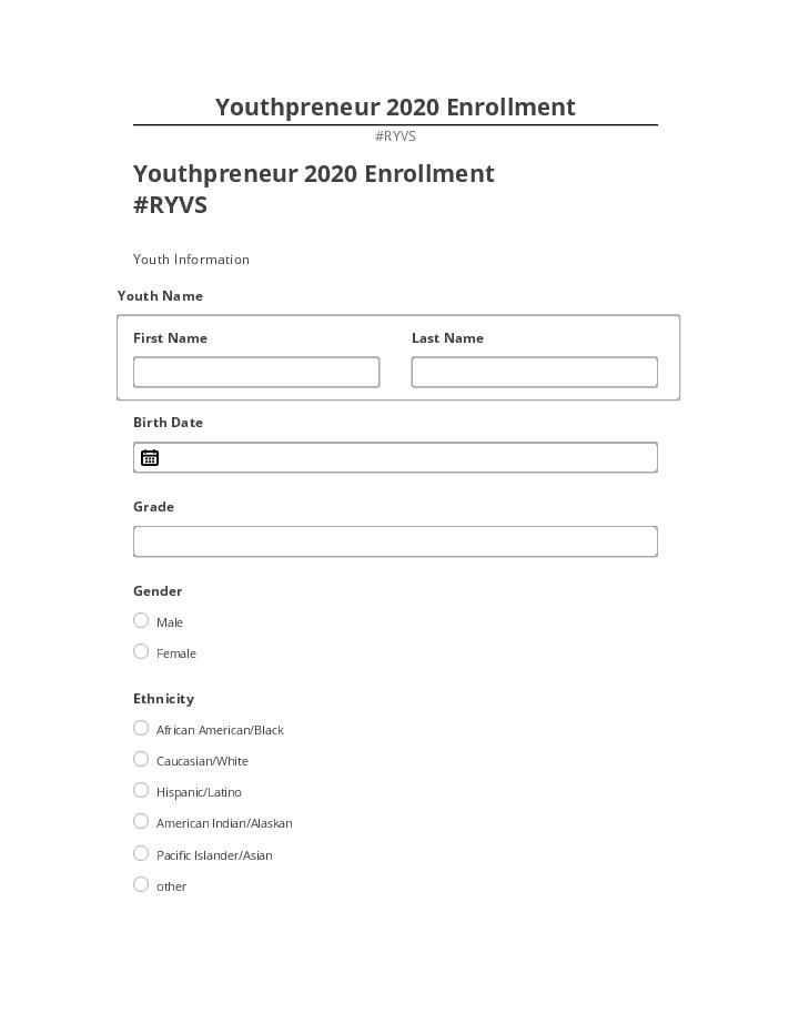 Arrange Youthpreneur 2020 Enrollment in Netsuite