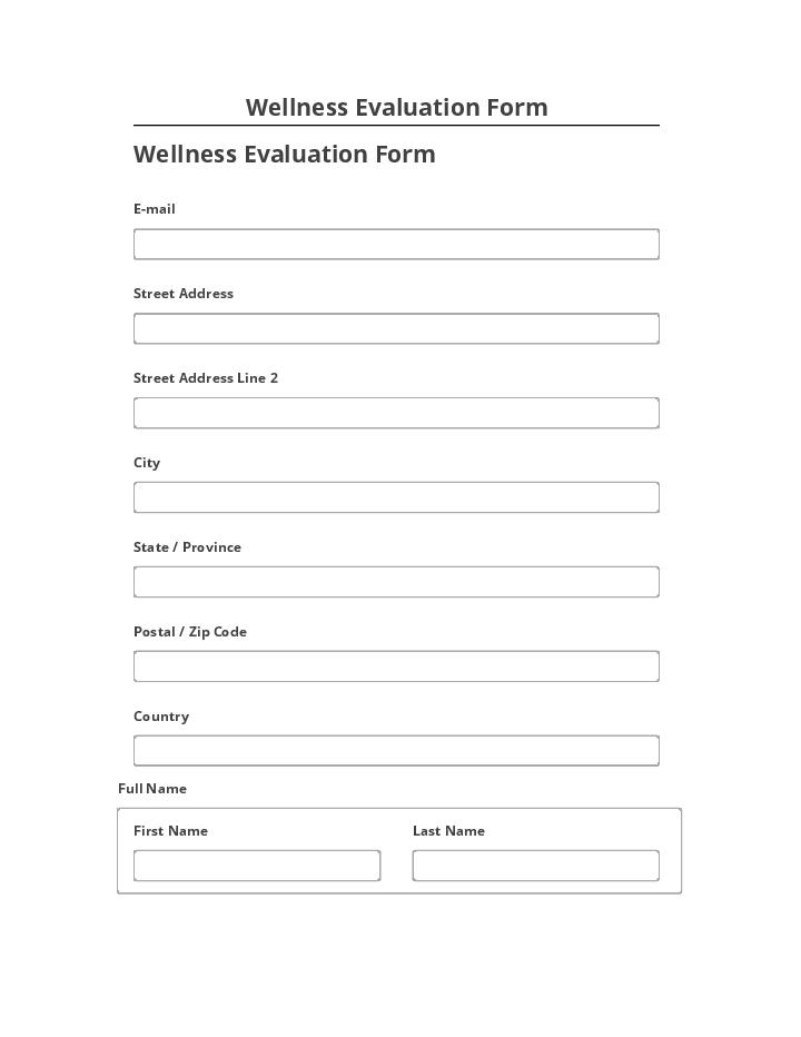 Manage Wellness Evaluation Form in Netsuite
