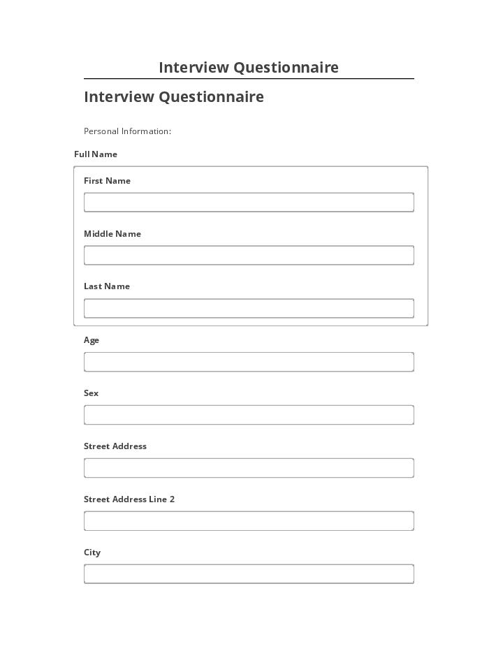Pre-fill Interview Questionnaire from Microsoft Dynamics