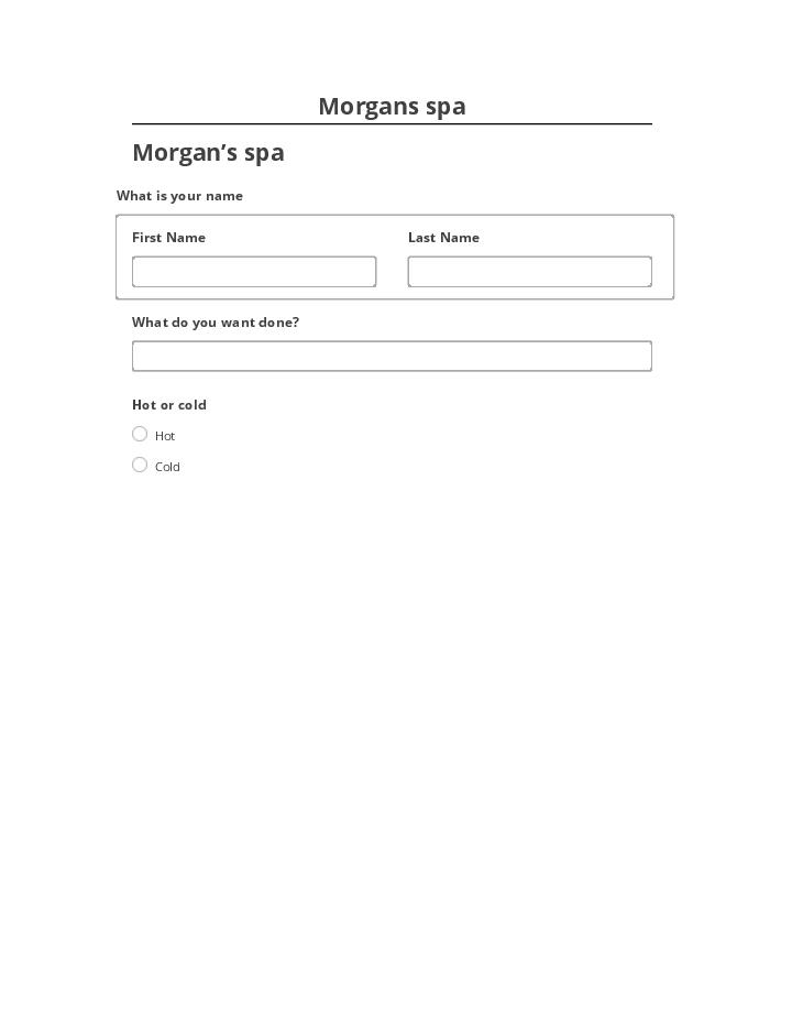 Arrange Morgans spa in Salesforce