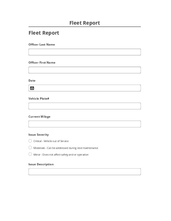 Pre-fill Fleet Report