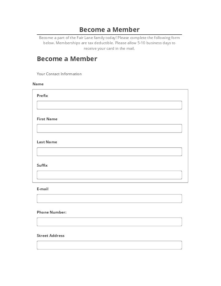 Update Become a Member from Salesforce